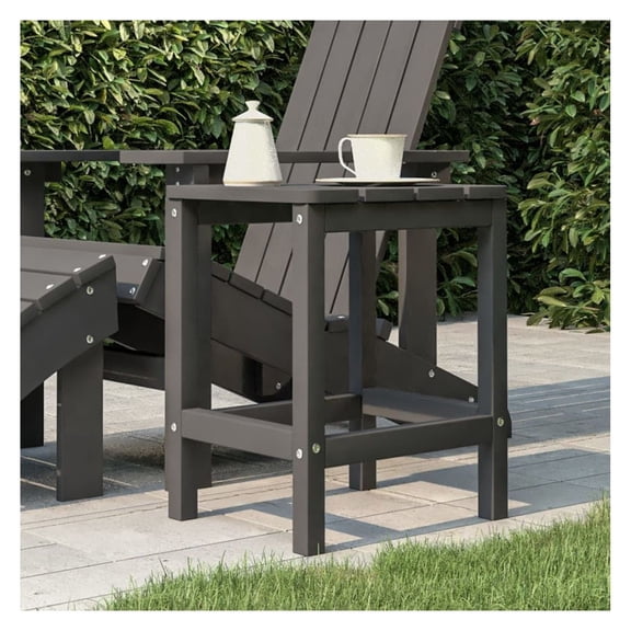 Patio Adirondack Table Anthracite 15"x15"x18.1" HDPE