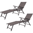 Patio Adjustable Chaise 5 Back & 2 Leg Positions Outdoor Reclining