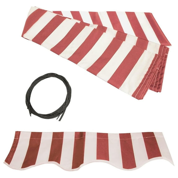 Patio Awning Fabric Replacement | 6.5x5 Feet | 100% Polyester Canopy Cover, Sun Shade, Deck, Balcony | UV Protection | Red/White
