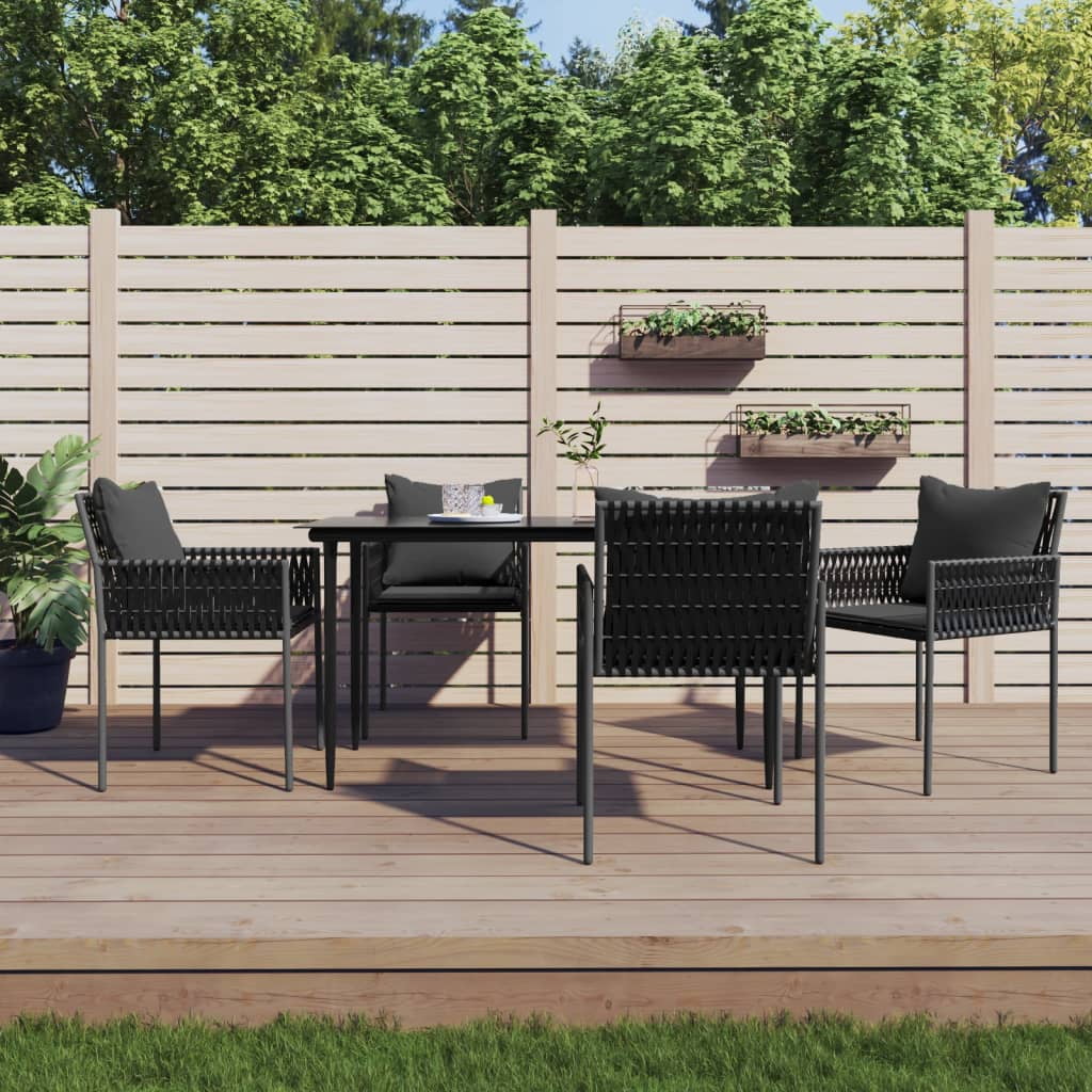 Patio Bar Set 5Pieces Rattan Patio High Top Bar Table and Stools Chairs