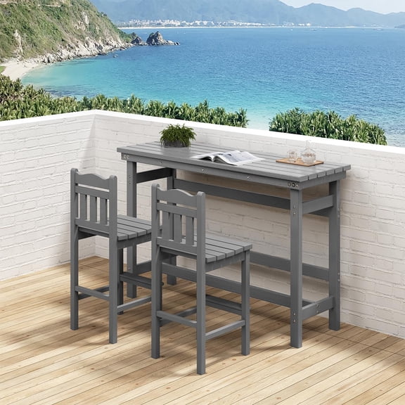 Patio Bar Table, 41 Height Adirondack Rectangle Bar Table | All Weather Patio Bar Counter Height Table for Outside Backyard Balcony Poolside