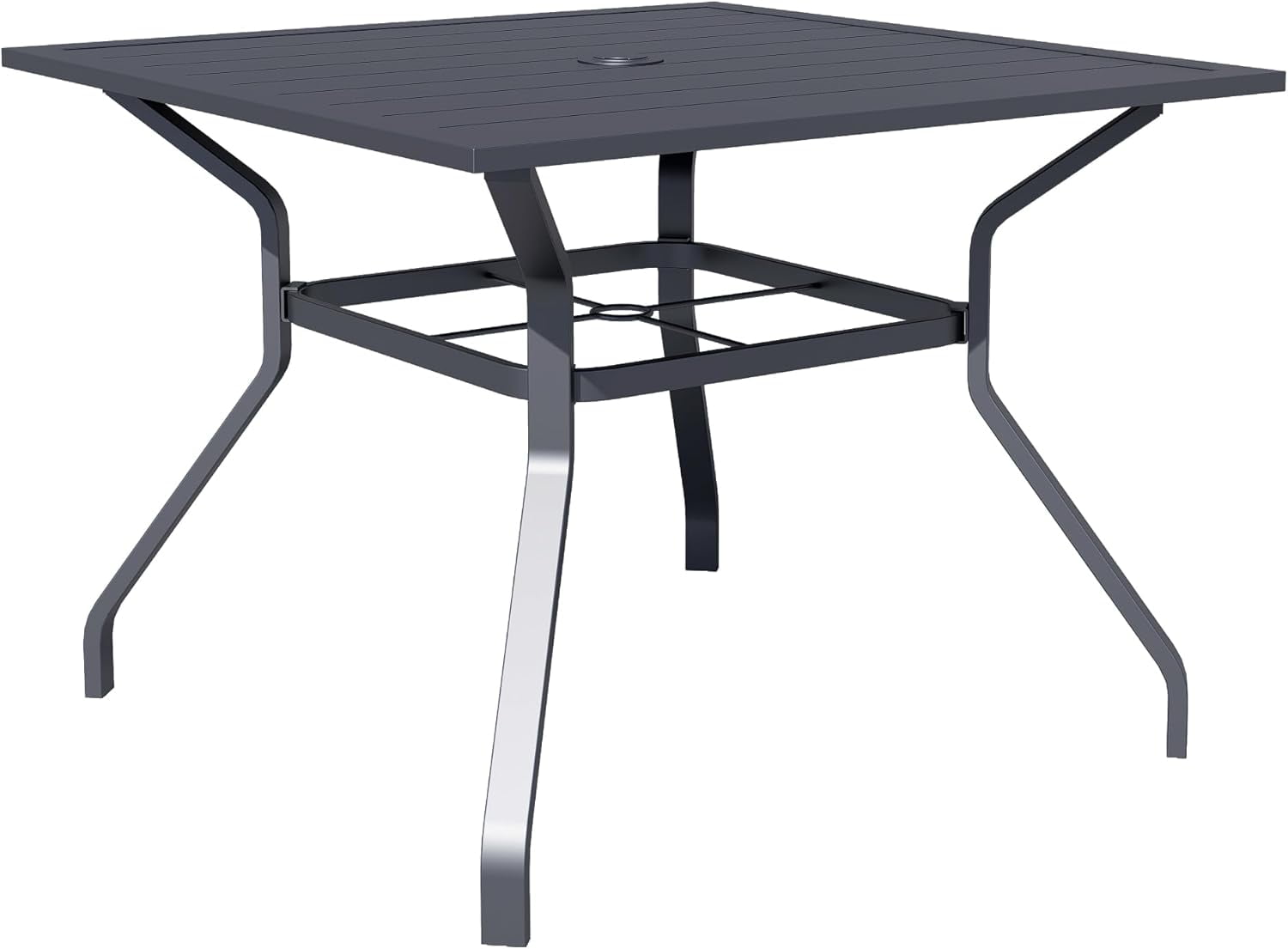 Patio Bar Table, Outdoor Bar Height Bistro Table with Umbrella Hole ...