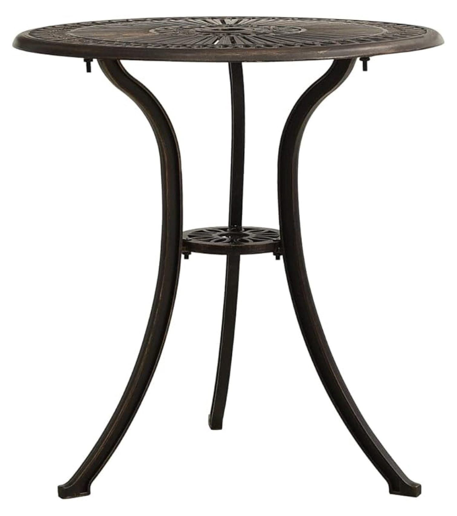 Patio Bar Table Outdoor Metal Bar Height Bistro Table with Umbrella ...