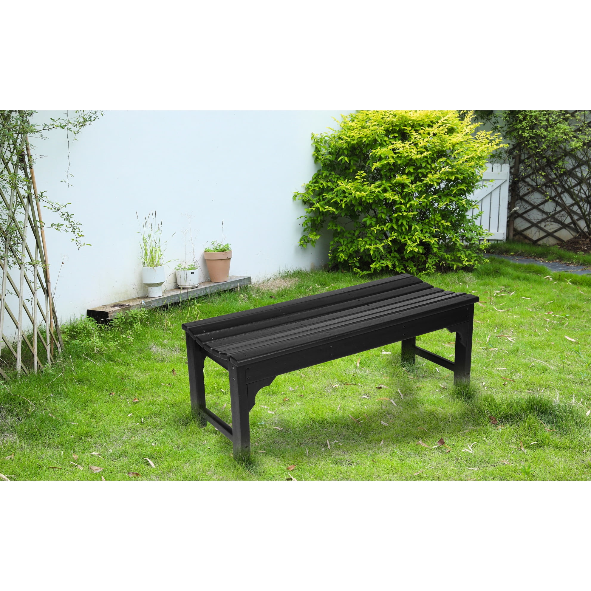 Patio Bench - 500lbs Capacity, Black, Materials, Weather , Easy Setup ...