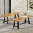 thumbnail image 1 of Patio Bench Classic Slat Solid Acacia Wood for Outdoor Seating | Acacia Wood, 1 of 11