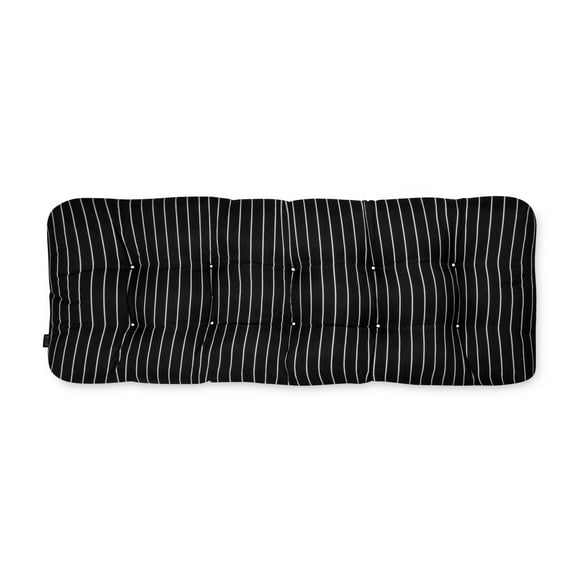 Patio Bench Cushion, Black Ink, Stripe, 42”W