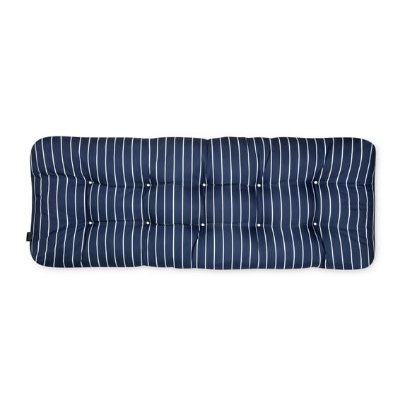 Patio Bench Cushion, Classic Navy, Stripe, 54”W