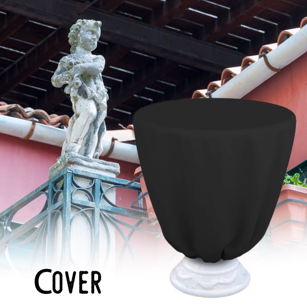 Patio Bird Bath Cover Winter Weather Resistant Black Oxford Covers for