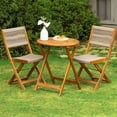 thumbnail image 1 of Patio Bistro Folding Sets, 1 Round Table with 2 Rope Chairs, FSC Acacia Wood, Summer Leaf, 1 of 10