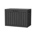 thumbnail image 1 of Decksplore 45 Gallon Lockable Resin Deck Box, Waterproof & UV-Resistant Outdoor Storage Box for Garden Tools and Pool Supplies Storage, Black, 1 of 8