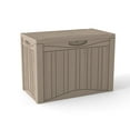 thumbnail image 1 of Decksplore 50 Gallon Lockable Resin Deck Box, Waterproof & UV-Resistant Outdoor Storage Box for Garden Tools and Pool Supplies Storage, Brown, 1 of 8