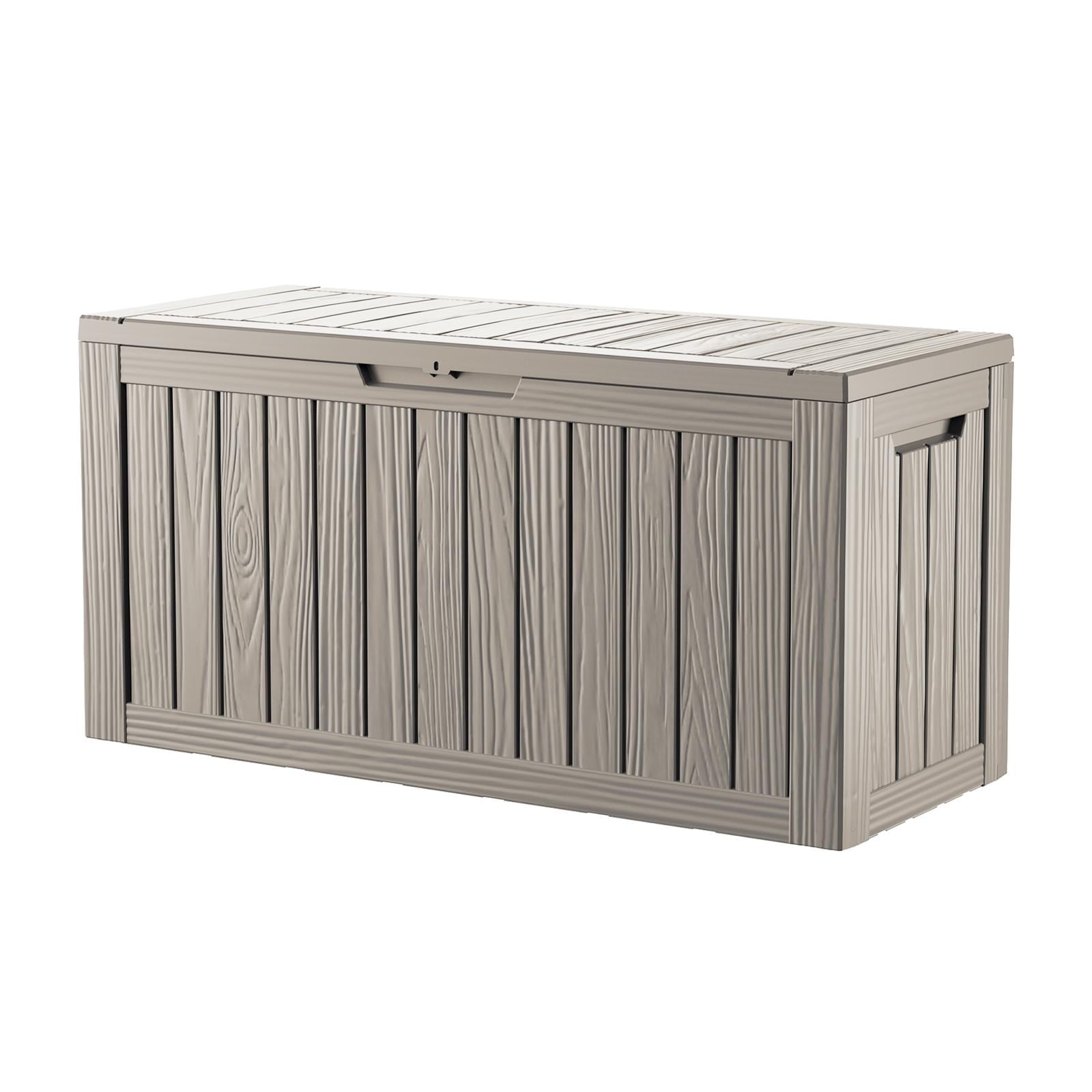 Decksplore 80 Gallon Lockable Resin Deck Box, Waterproof & Outdoor ...