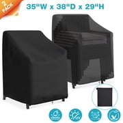 YEERSWAG 35"x38"x29" Patio Chair Covers Waterproof 2 Pack, Heavy Duty 420D Outdoor Chair Covers for Swivel, Adirondack, Deep Seat   Stacking Chairs, UV Resistant Windproof Patio Furniture Covers