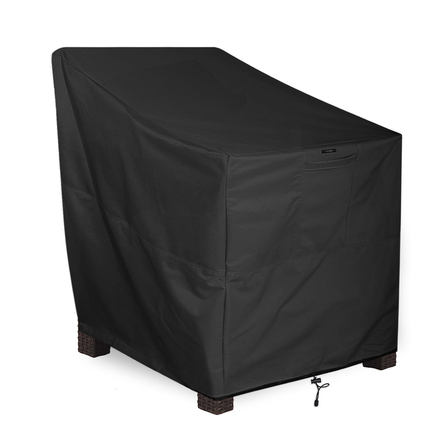 Black Heavy-Duty Weather Resistant Square Patio Chair Cover
