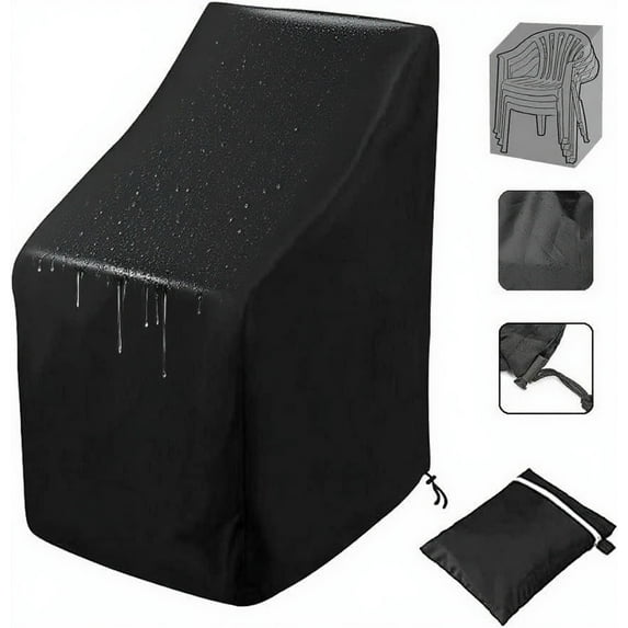 Patio Chair Covers, 210D Lounge Deep Outdoor Seat Cover,Waterproof UV Protected, 25" L x 25" W x 47"H, Black