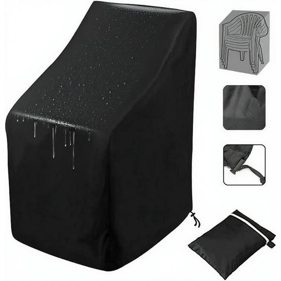 Patio Chair Covers, 210D Lounge Deep Outdoor Seat Cover,Waterproof UV Protected, 25" L x 25" W x 47"H, Black
