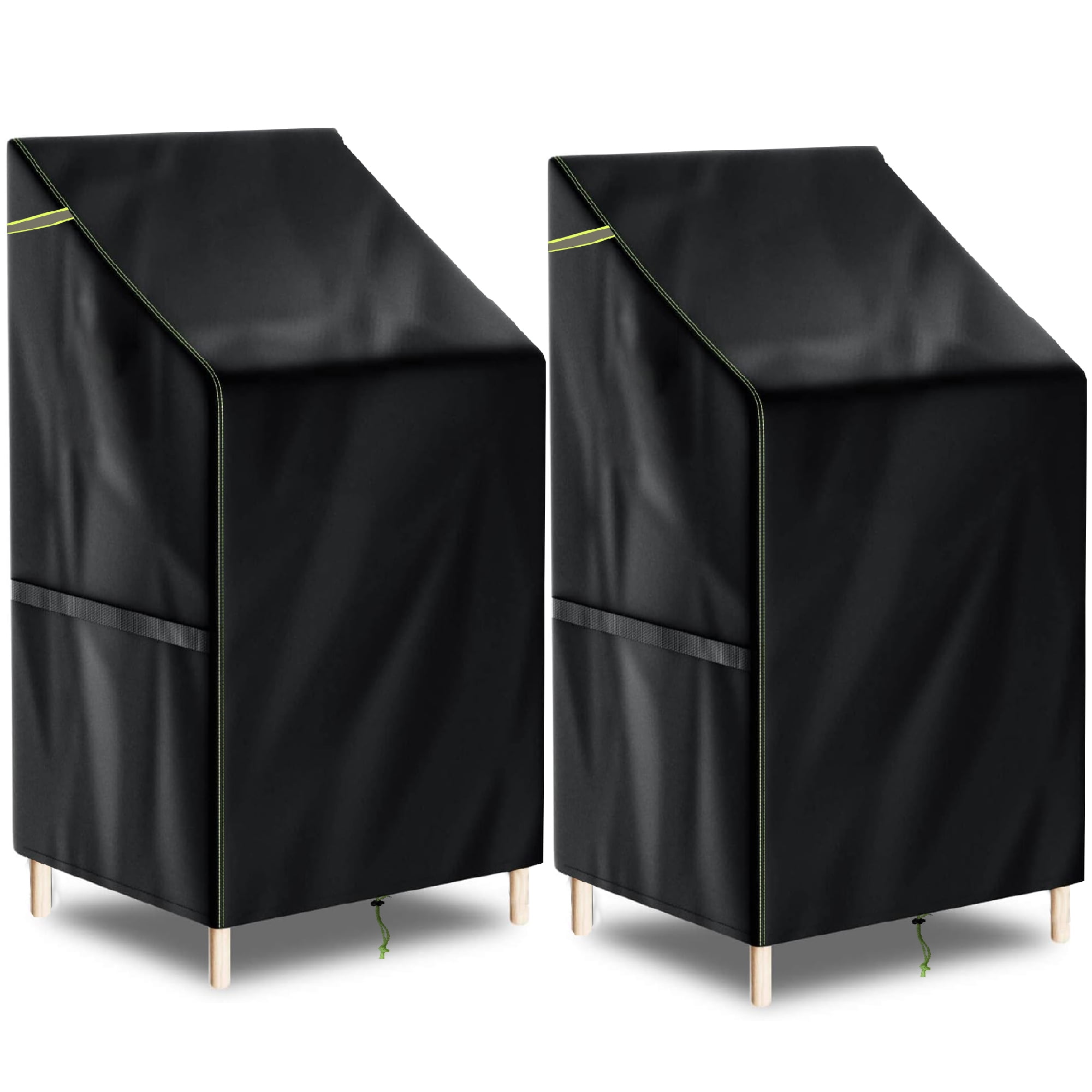 Patio Chair Covers,High Back Outdoor Stacking Chair Cover, 420D Waterproof Patio Furniture Covers for Stackable Chair,Lounge Deep Outdoor Seat Cover, 25.6" L x 29.5" W x 47"H, 2 Pack
