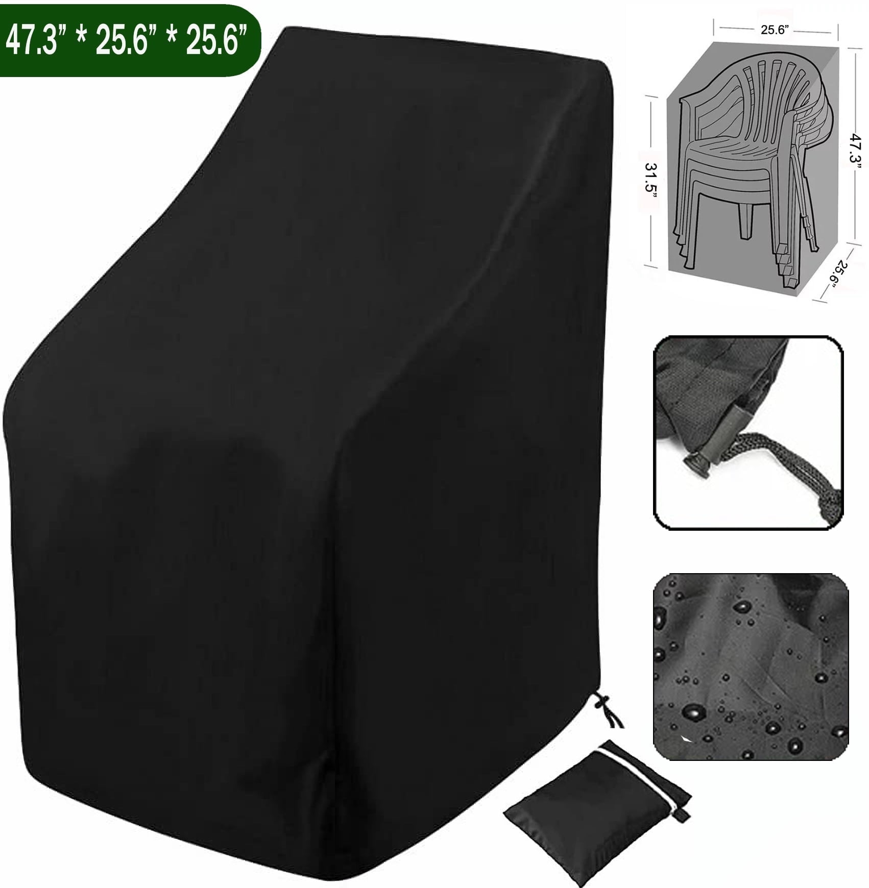 "Fifth Quarter Patio Chair Cover, Waterproof, UV Protected, 25"" L x 25 ...