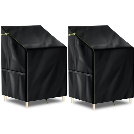 Patio Chair Covers, Outdoor Stacking Chair Cover, 420D Waterproof Patio Furniture Covers for Outdoor Furniture Covers,Lounge Deep Outdoor Seat Cover, 33.4" L x 33.4" W x 35.4"H, 2 Pack