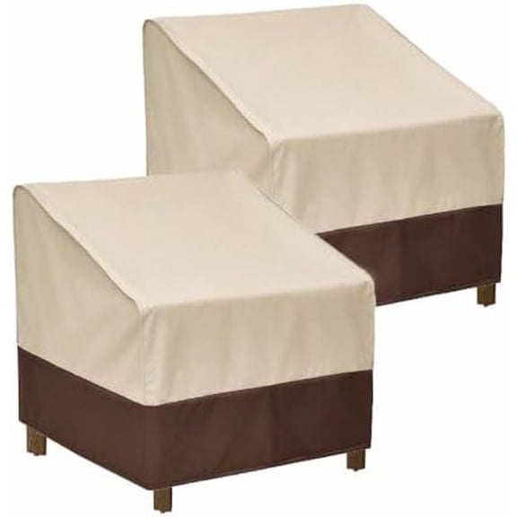 Patio Chair Covers Waterproof Outdoor Chair Covers 600D Heavy Duty Fit as Lawn Lounge Deep Seat(2 Pack,Large)