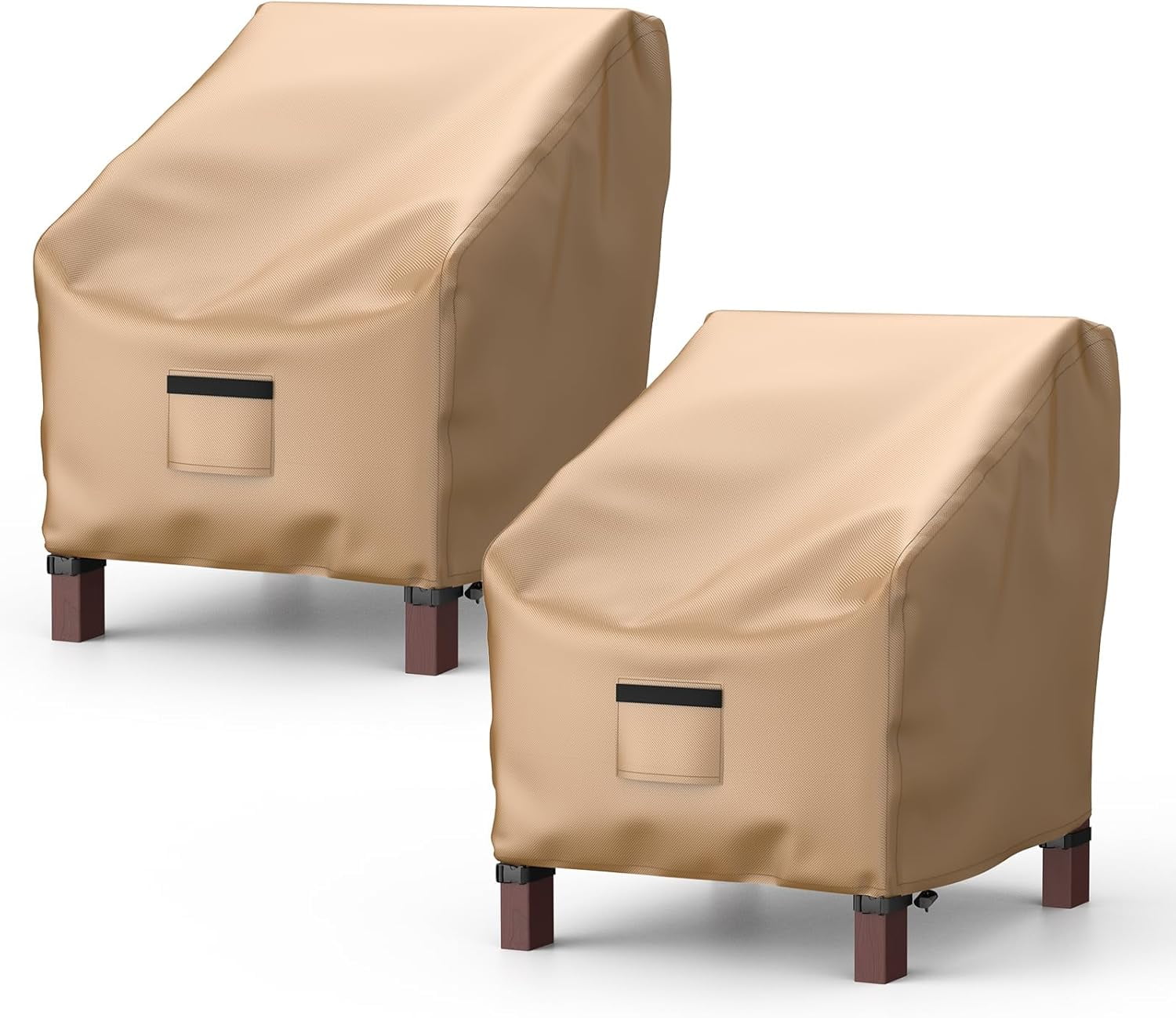 Patio Chair Covers for Outdoor Furniture Waterproof 2 Pack, Lawn 600D Heavy Duty Oxford Cloth, Large Lounge Deep Seat 29" W x 30" D x 36" H - Brown