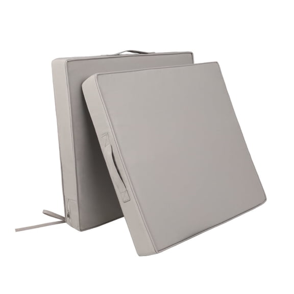 2-Pack 16x16x3 Inch Indoor Outdoor Square Chair Cushions, Waterproof Non-Slip Patio Seat Pads with Ties, Thick Comfort for Kitchen, Bistro & Garden, Ideal for Family & Adults, Gray