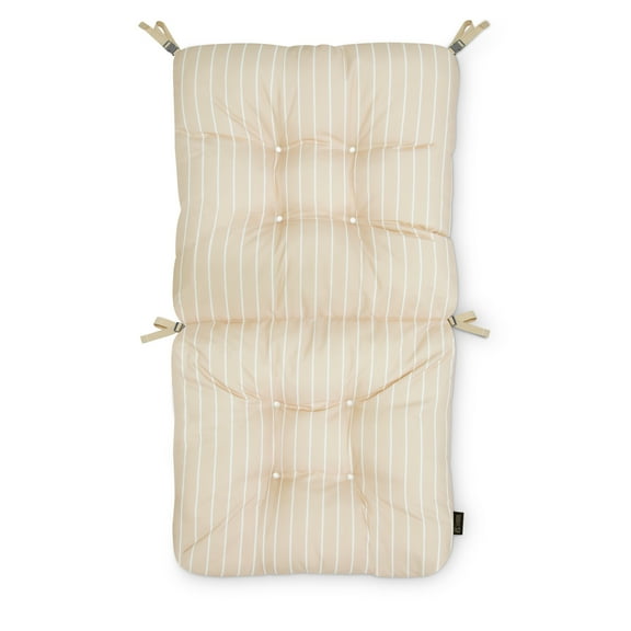 Patio Chair Cushion, Soft Beige, Stripe, 21”W x 19”D (seat) x 22.5”H (back)