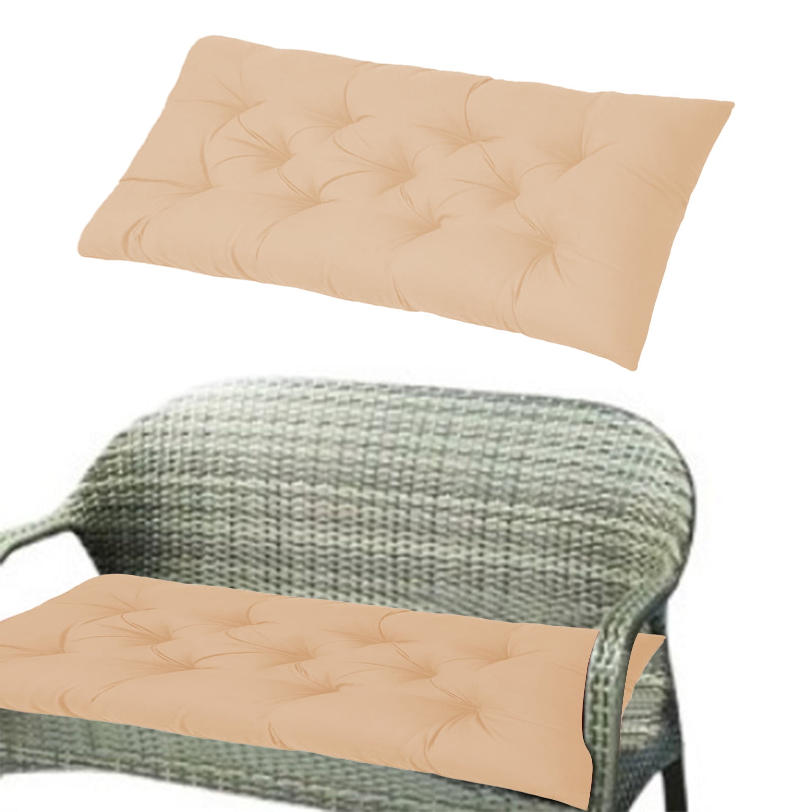 Patio Chair Cushion, Swing Bench Pad, Outdoor Furniture Replacement Seat, Polyester Watertight Cushion for Garden, Porch, One Piece