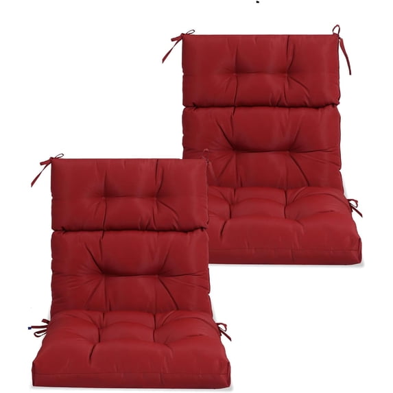 YLLN Outdoor Deep Seat Cushions Set, Waterproof Chair Cushion Set, Thickened Replacement Pads with Removable Covers, Patio Furniture Seating Cushion (2, Red, 44'' x 22''x 4'')