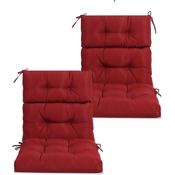 YLLN Outdoor Deep Seat Cushions Set, Waterproof Chair Cushion Set, Thickened Replacement Pads with Removable Covers, Patio Furniture Seating Cushion (2, Red, 44'' x 22''x 4'')
