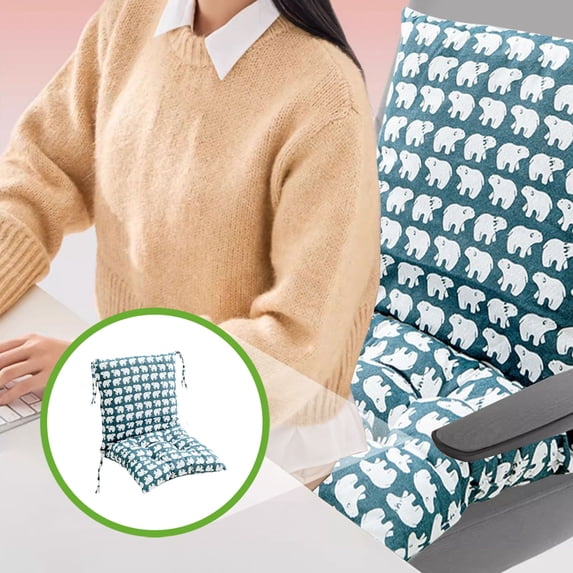 Patio Chair Cushions, One-Piece Seat and Back Cushion 40x40cm, Square Pad with Backrest for Small Chairs, Lumbar Support for Back Pain Relief, Non-Slip for Daily Use