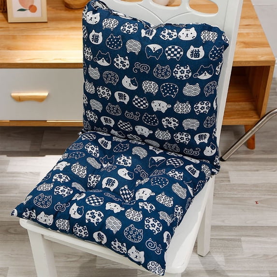 Patio Chair Cushions, One-Piece Seat and Back Cushion 40x40cm, Square Pad with Backrest for Small Chairs, Lumbar Support for Back Pain Relief, Non-Slip for Daily Use