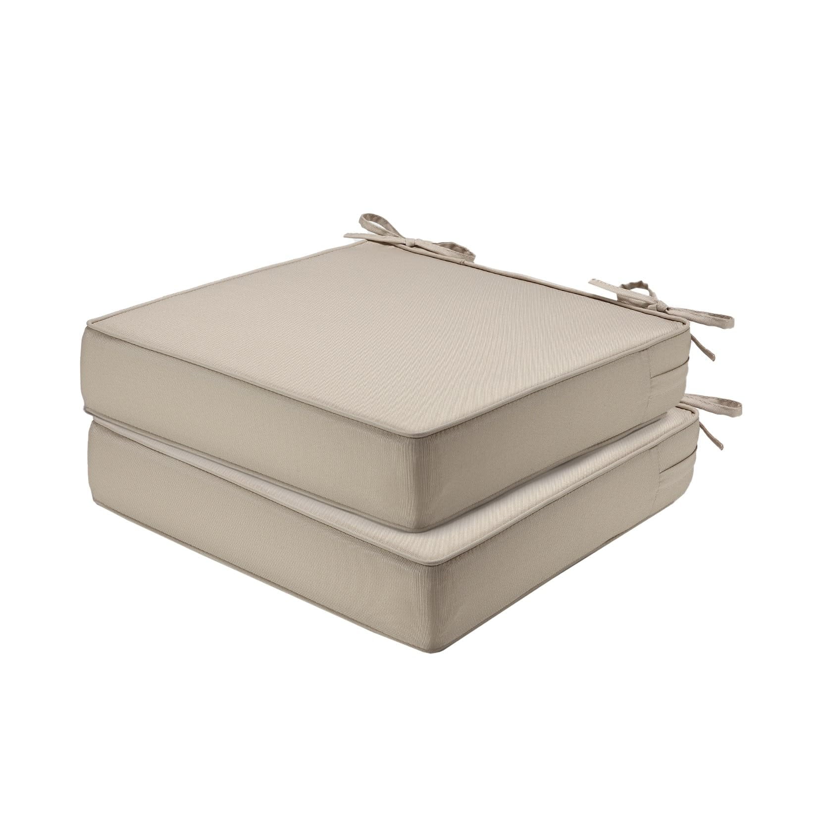 Patio Chair Cushions for Outdoor Furniture 22x22x4 Inch Set of 2, Waterproof Outdoor Seat Cushions, Garden Sofa Couch Thicked Chair Cushions with Ties