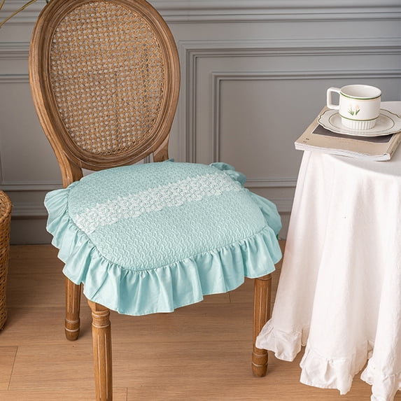 Patio Chair Cushions, Ruffle Edge Chair Pad, Solid Color Cushion for Dining and Home Decor