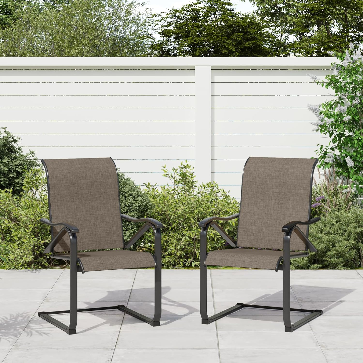 Patio Chairs Outdoor Rockable Dining Chairs w/Armrests 350 LBS Capacity