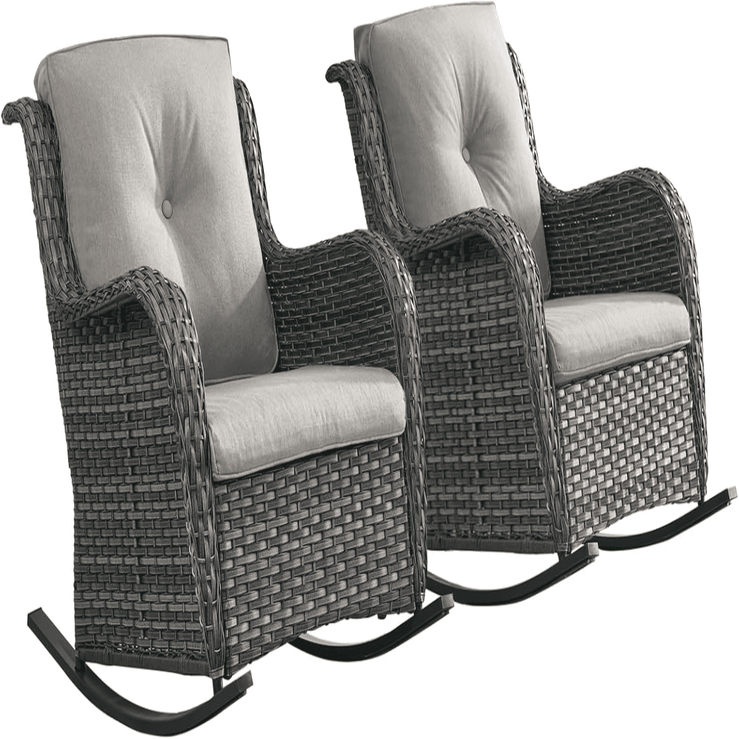 Patio Chairs Outdoor Rocking Chair - Wicker Rattan Rocker Chairs Set ...