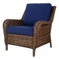 thumbnail image 1 of Patio Chairs Outdoor Wicker Armchair All-Weather UV-water Resistant Patio Furniture with Cushion,Navy Blue, 1 of 6