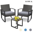 Patio Chairs Set, Outdoor Porch Balcony Furniture Set with Glass Coffee