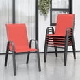 thumbnail image 1 of Patio Chairs Set of 6, Stackable Outdoor Dining Chairs for All Weather Textilene Fabric & Metal Frame, Outdoor Chairs Set for Backyard Deck Garden, 1 of 8