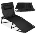 thumbnail image 1 of Patio Chaise Lounge Chair, Outdoor Portable Folding in-Pool Recliner for Lawn, Backyard, Beach w/ 8 Adjustable Positions, Carrying Handles, 300lb Weight Capacity - Black, 1 of 7