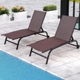 thumbnail image 1 of Patio Chaise Lounge Chair with Wheels, Set of 2 Outdoor Lounge Chairs with Adjustable Backrest, Waterproof Poolside Lounge Chairs, 1 of 6