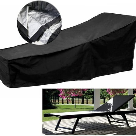 Patio Chaise Lounge Cover Waterproof, Heavy Duty Outdoor Lounge Chair Covers, Black Durable Patio Furniture Covers, 82L x 29W x 31H inch