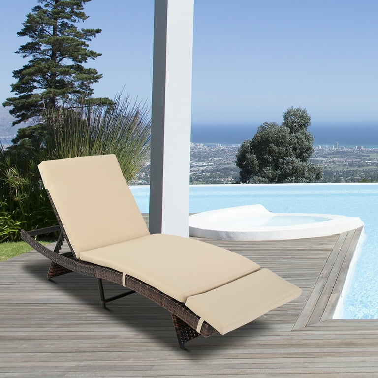 Patio Chaise Lounge Furniture, 5-Position Adjustable Cushioned