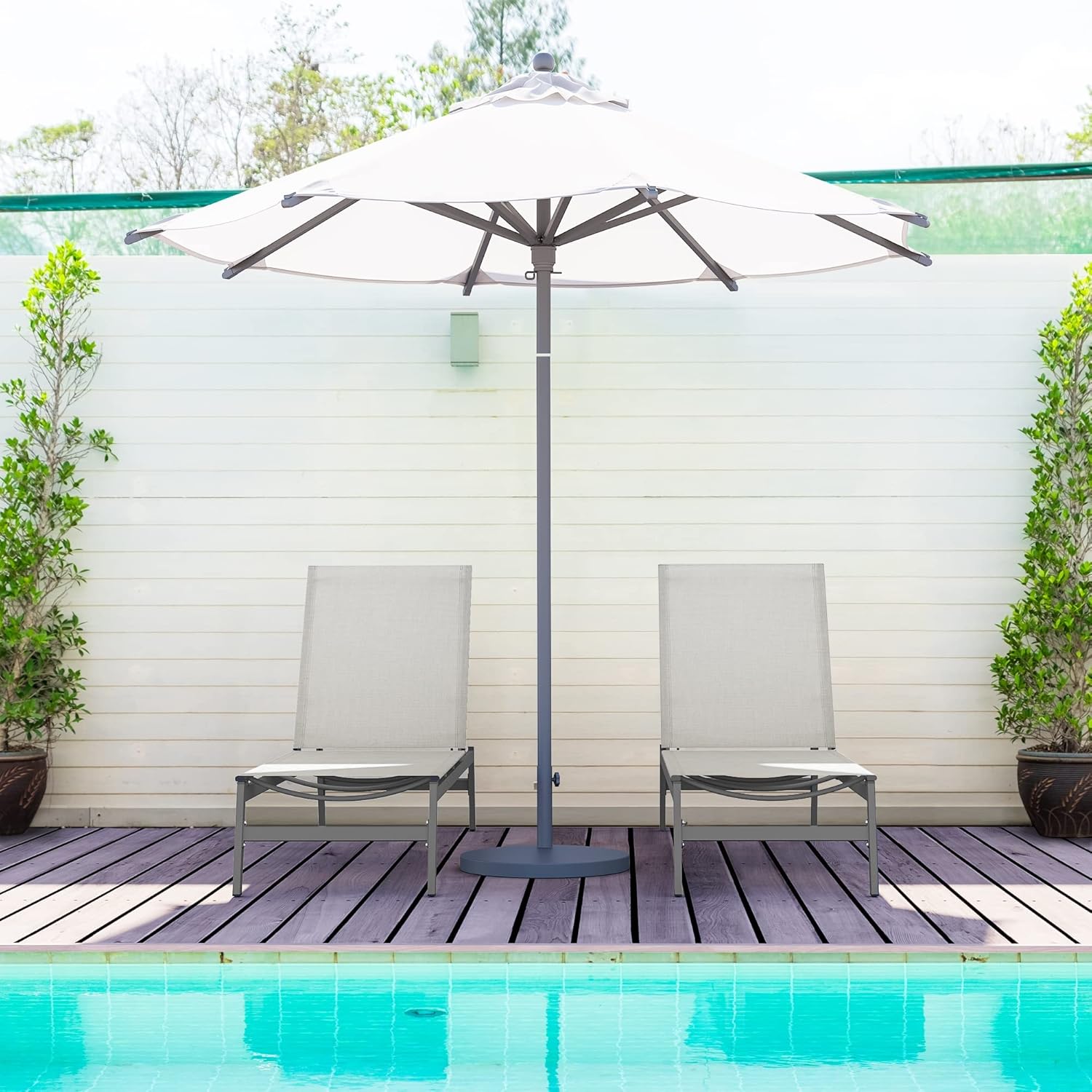 Patio Chaise Lounge Patio Lounge Chair with Breathable Textilene Fabric