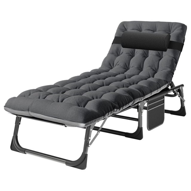 Patio Chaise Lounge, Portable Heavy Duty Chaise Chair, Adjustable