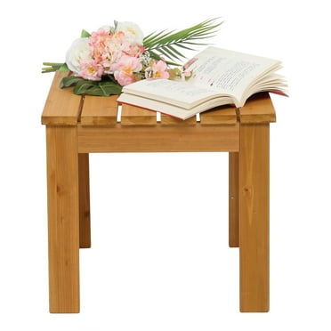 KAAYEE Classic Homey Square Parsons Side End Table,Patio Coffee Bistro Table,Bedside Table for Bedroom,1-Pack,Natural