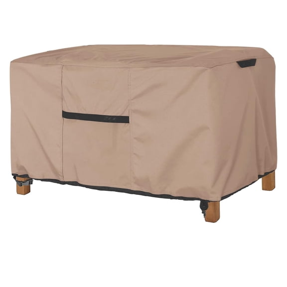 Patio Coffee Table Cover, Waterproof Rectangular Outdoor Small Side Table Cover (48x26x18 inch,Bown)