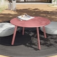 thumbnail image 1 of Patio Coffee Table, Round Patio Side Table, Coffee Table, Modern, Stylish, Living Room, Outdoor, Home Decor, Versatile, Pink, 1 of 3