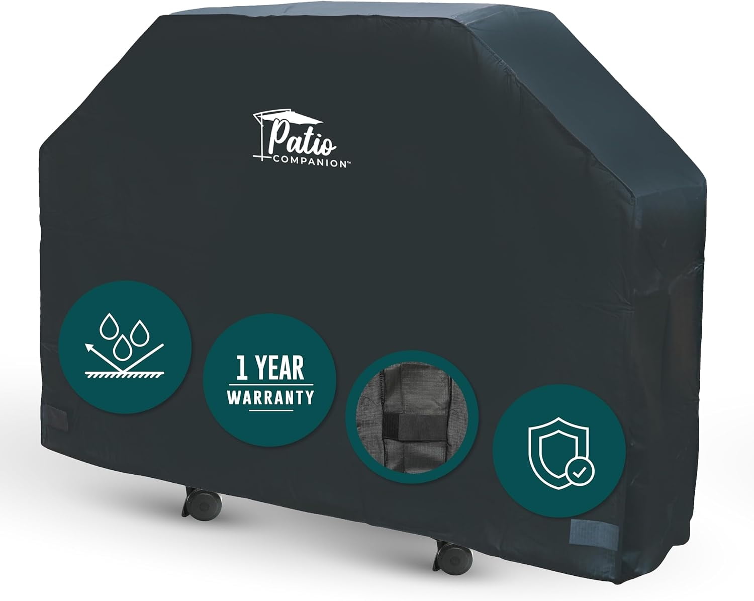 Patio Companion Essential, 80 Inch BBQ Grill Cover, 1 Year Warranty