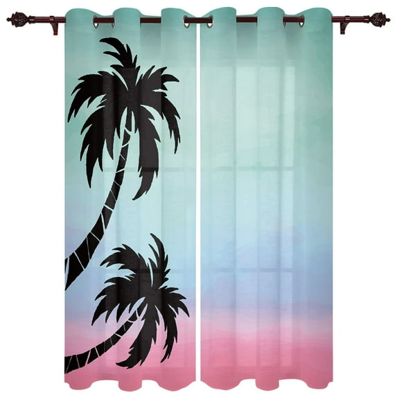 Patio Curtain Big Tree Lawn Lake Nature Kitchen Curtains In The Modern Living Room Bedroom Dining Room Translucent Curta